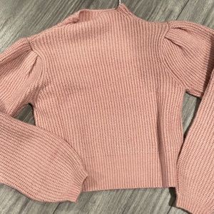 Pastel pink puffer sweater top